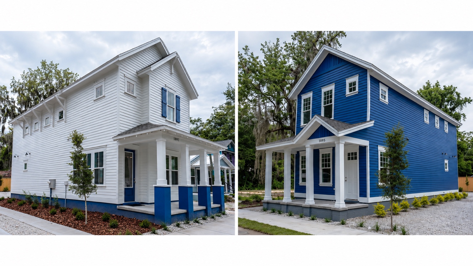 Front exterior of 1095 + 1097 NW 6th Place